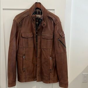 Carbon2Cobalt Men's Brown Leather Jacket in size L. In excellent condn